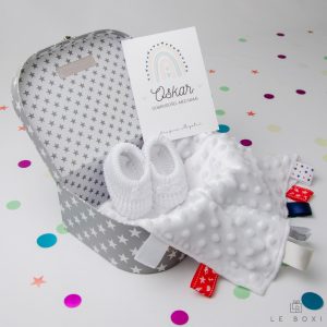 Poklon za novorođenče-Siva poklon torbica
