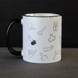 keramična šalica z grafiko penisov