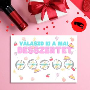 Válaszd ki a mai desszertet – kaparós üdvözlőlap férfiaknak